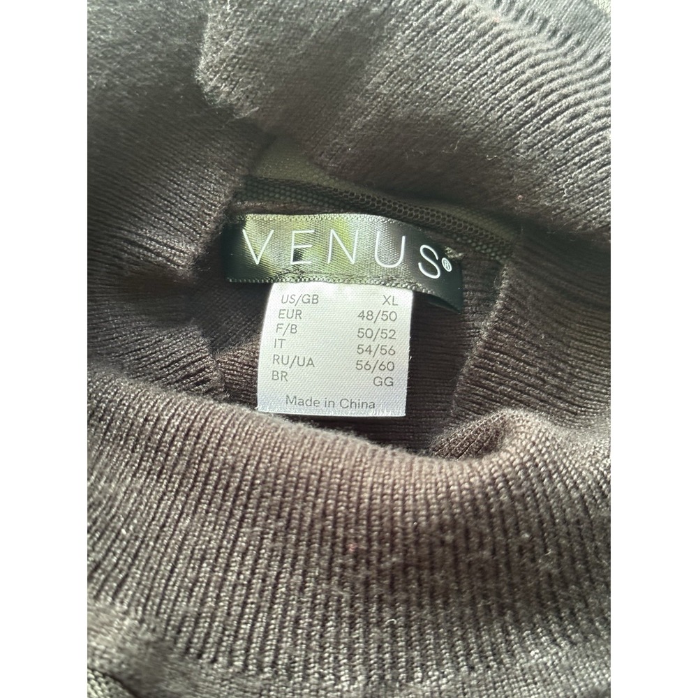 💙Venus Woman's Sz XL Black Mesh Insert‎ Metal Accents Sweater Sexy Date Night - Picture 7 of 9